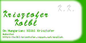 krisztofer kolbl business card