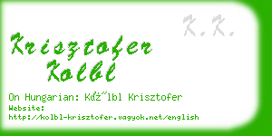 krisztofer kolbl business card